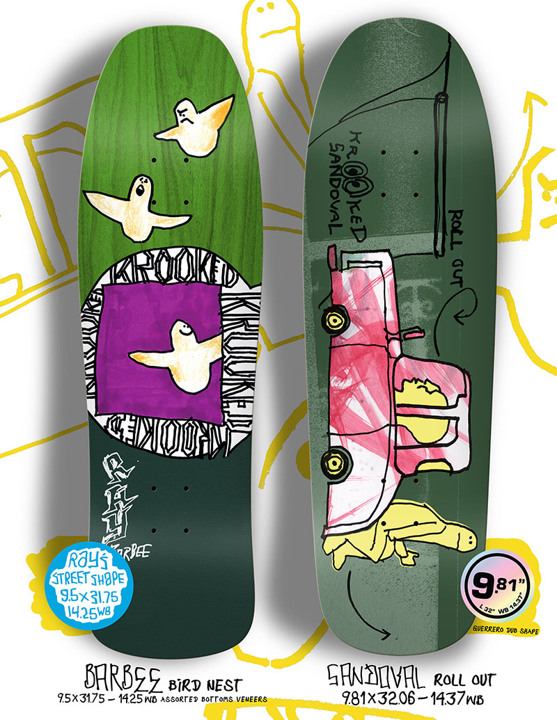 New shaped decks from Barbee and Sandoval.