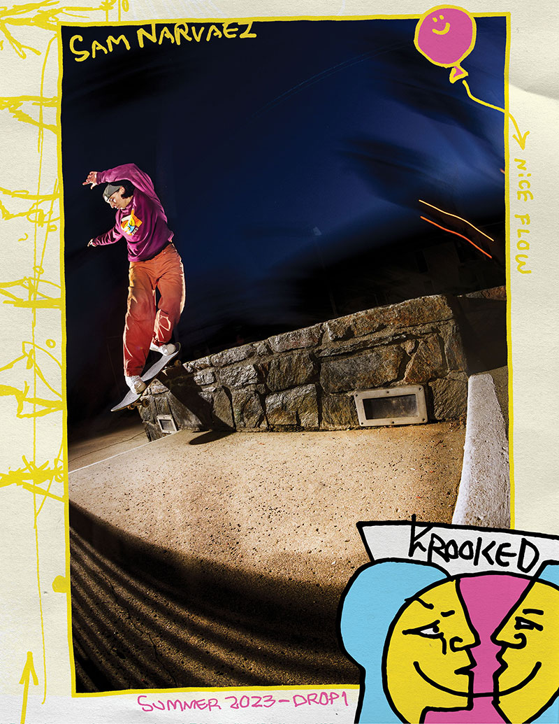 Krooked Summer 2023 Drop 1 catalog with Sam Marvaez on the cover.